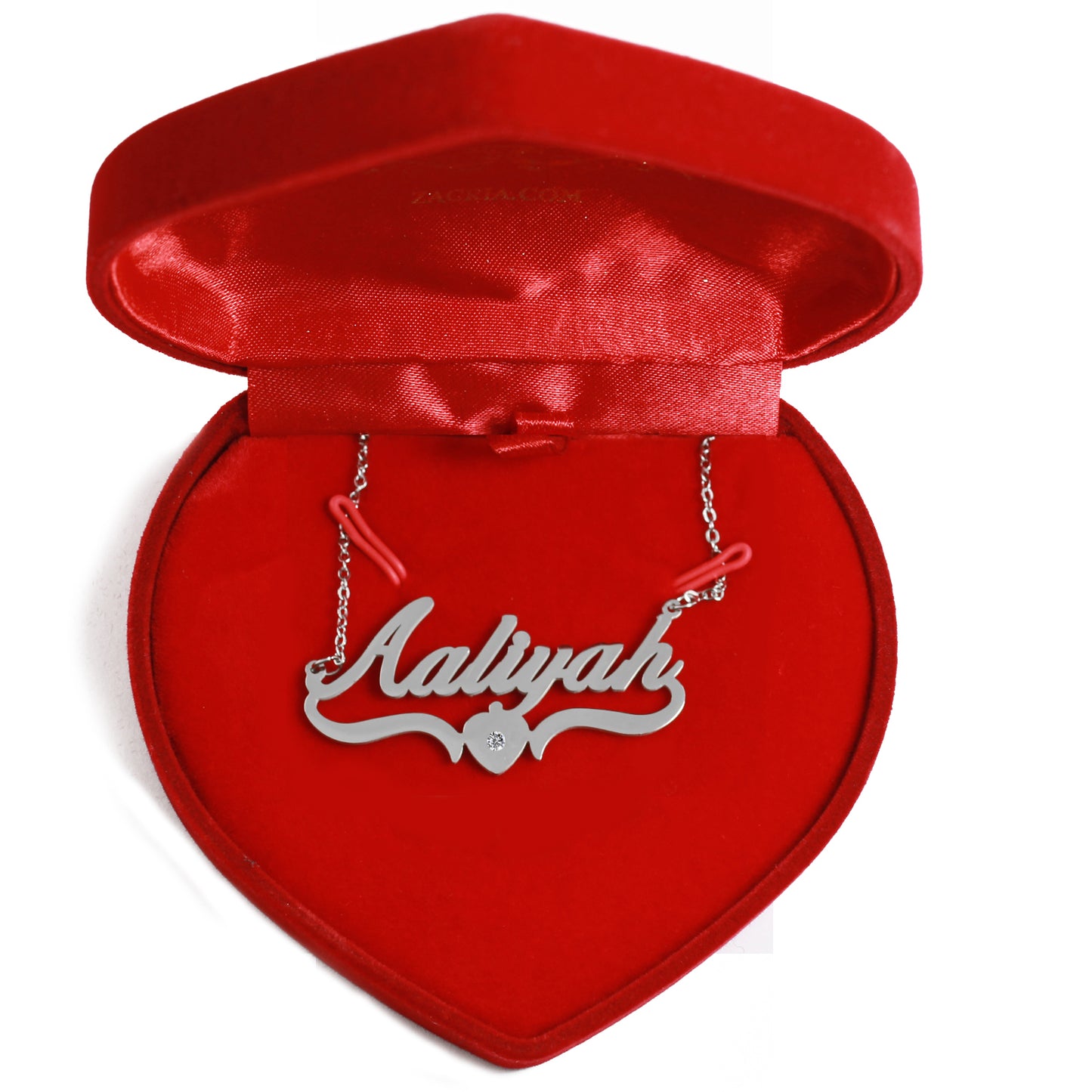 Aaliyah Name Necklace - Heart Detail