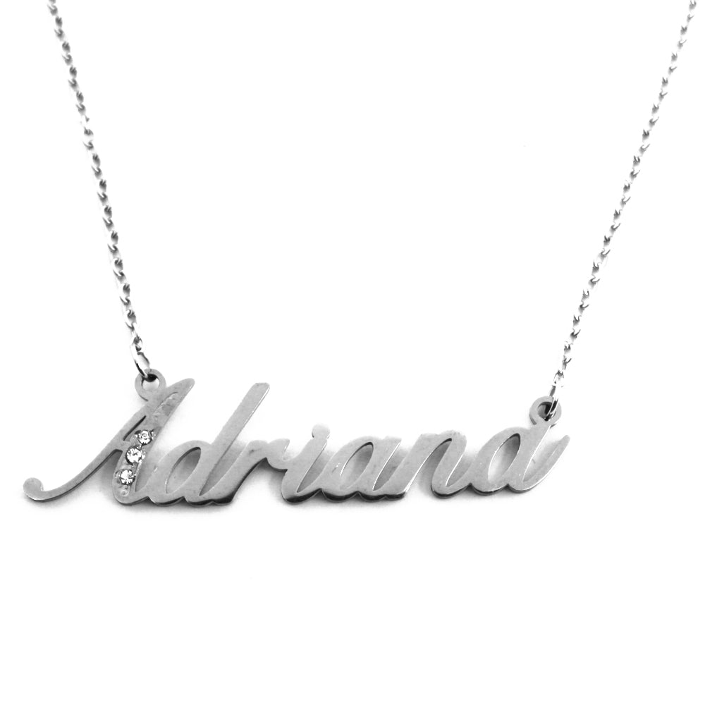 Adriana Name Necklace - Crystal Detail