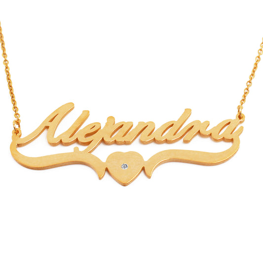 Alejandra Name Necklace - Heart Detail