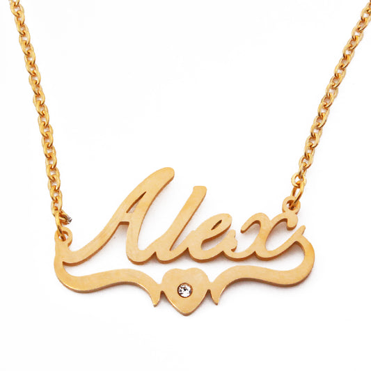 Alex Name Necklace - Heart Detail