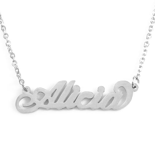Alicia Name Necklace - Italic Style
