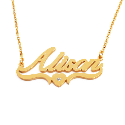 Alison Name Necklace - Heart Detail