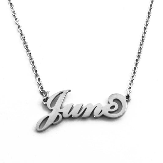 June Name Necklace - Italic Style