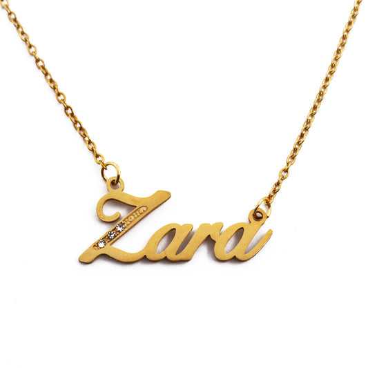 Zara Name Necklace - Crystal Detail