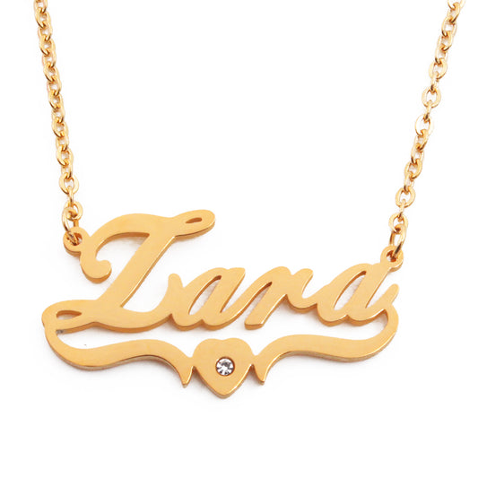 Zara Name Necklace - Heart Detail