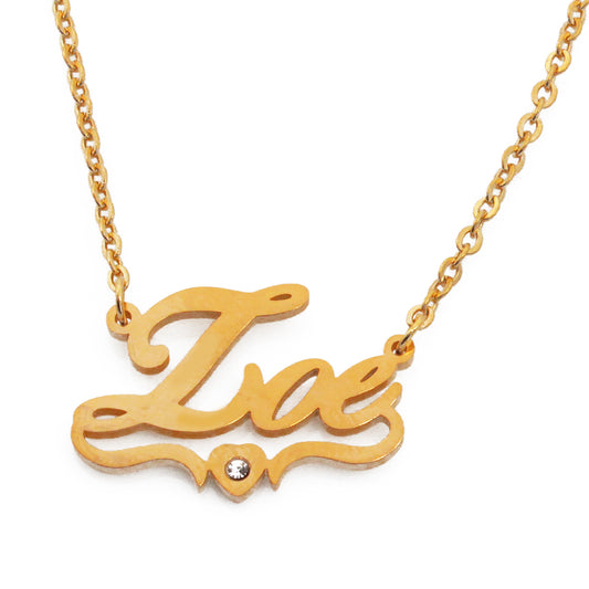 Zoe Name Necklace - Heart Detail