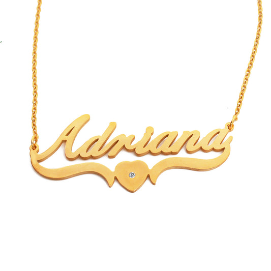 Adriana Name Necklace - Heart Detail