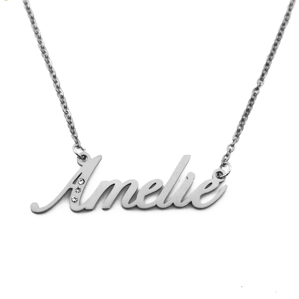Amelie Name Necklace - Crystal Detail