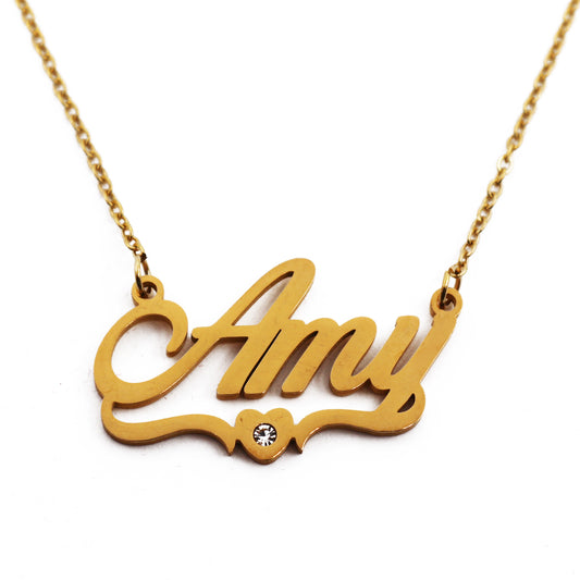 Amy Name Necklace - Heart Detail