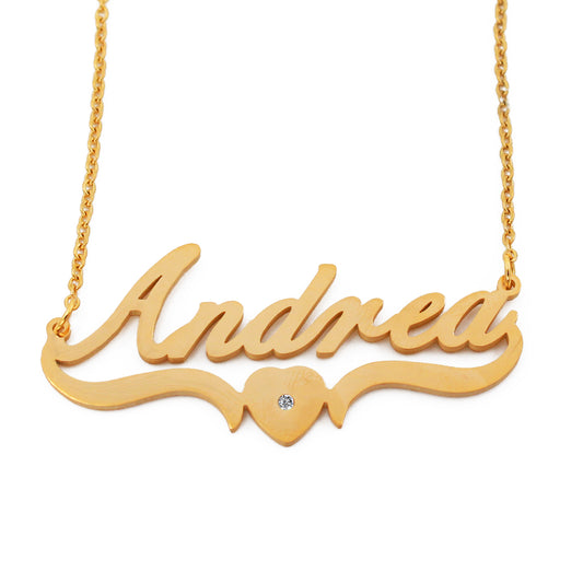 Andrea Name Necklace - Heart Detail