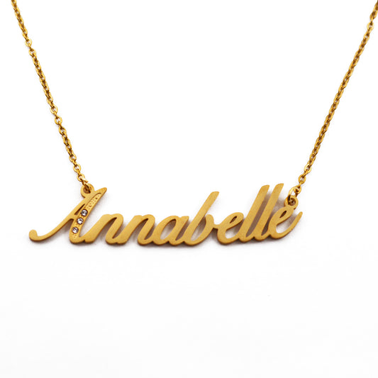 Annabelle Name Necklace - Crystal Detail
