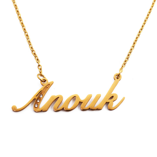Anouk Name Necklace - Crystal Detail