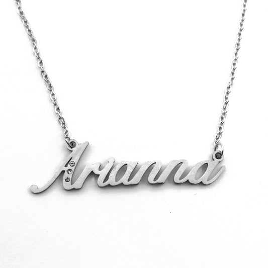 Arianna Name Necklace - Crystal Detail
