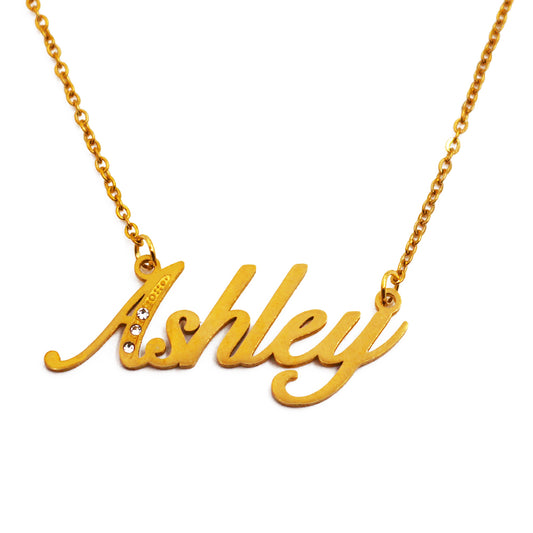 Ashley Name Necklace - Crystal Detail