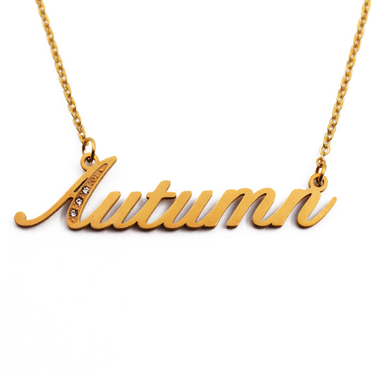 Autumn Name Necklace - Crystal Detail