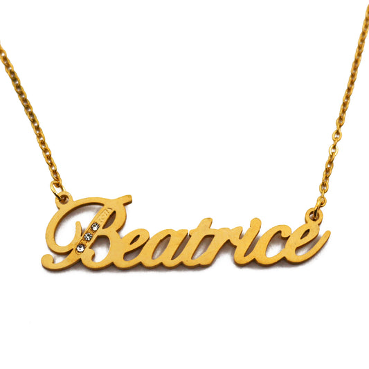 Beatrice Name Necklace - Crystal Detail