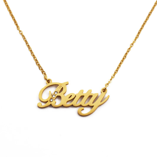Betty Name Necklace - Crystal Detail