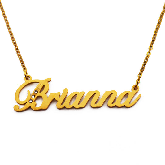 Brianna Name Necklace - Crystal Detail