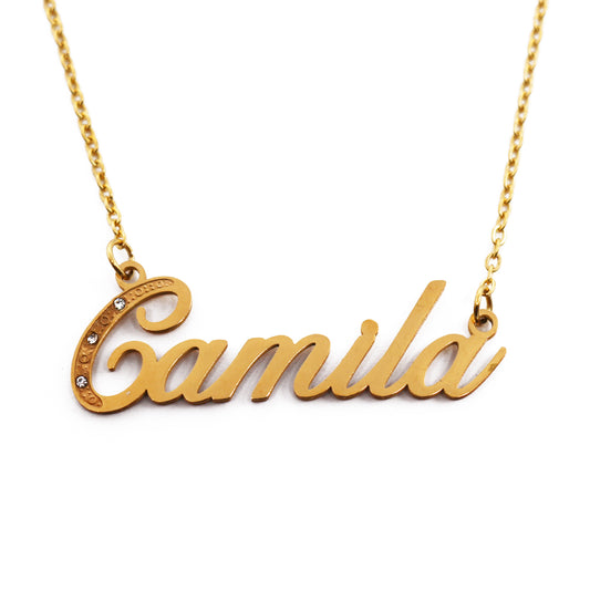 Camila Name Necklace - Crystal Detail