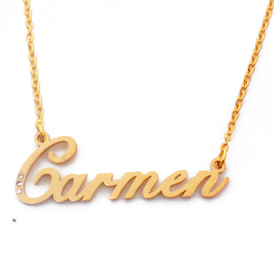 Carmen Name Necklace - Crystal Detail