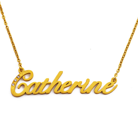 Catherine Name Necklace - Crystal Detail