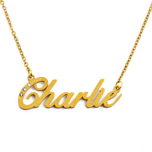Charlie Name Necklace - Crystal Detail
