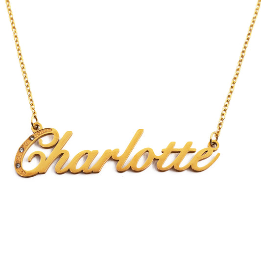Charlotte Name Necklace - Crystal Detail