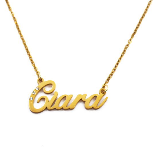 Ciara Name Necklace - Crystal Detail