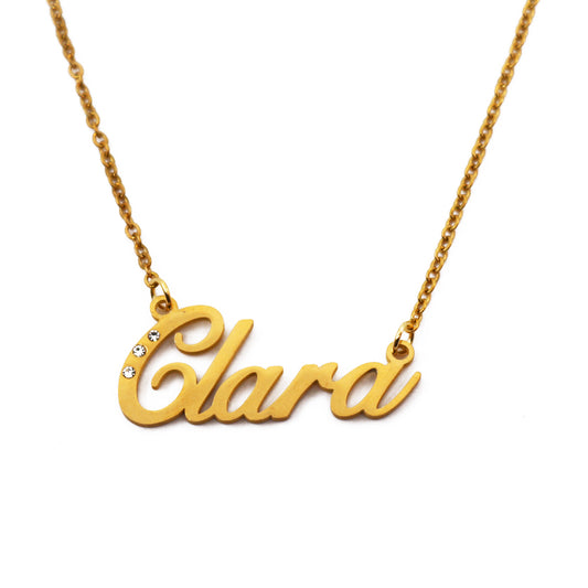 Clara Name Necklace - Crystal Detail
