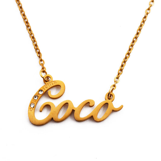 Coco Name Necklace - Crystal Detail
