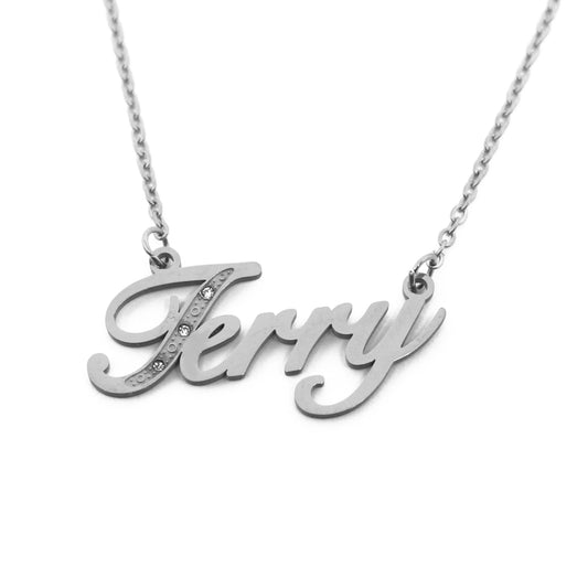 Terry Name Necklace - Crystal Detail