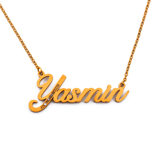 Yasmin Name Necklace - Crystal Detail