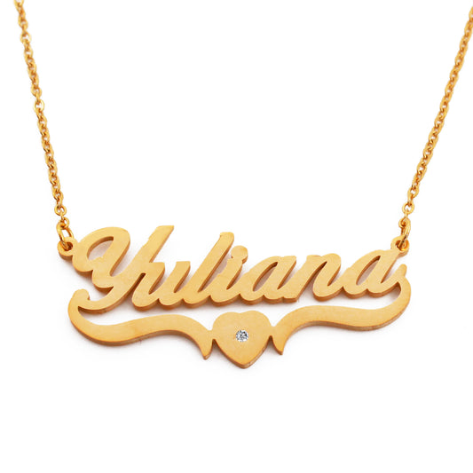 Yuliana Name Necklace - Heart Detail